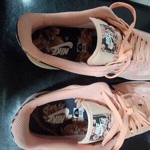 Nike Women's Peach Pink Floral Accent Sneakers